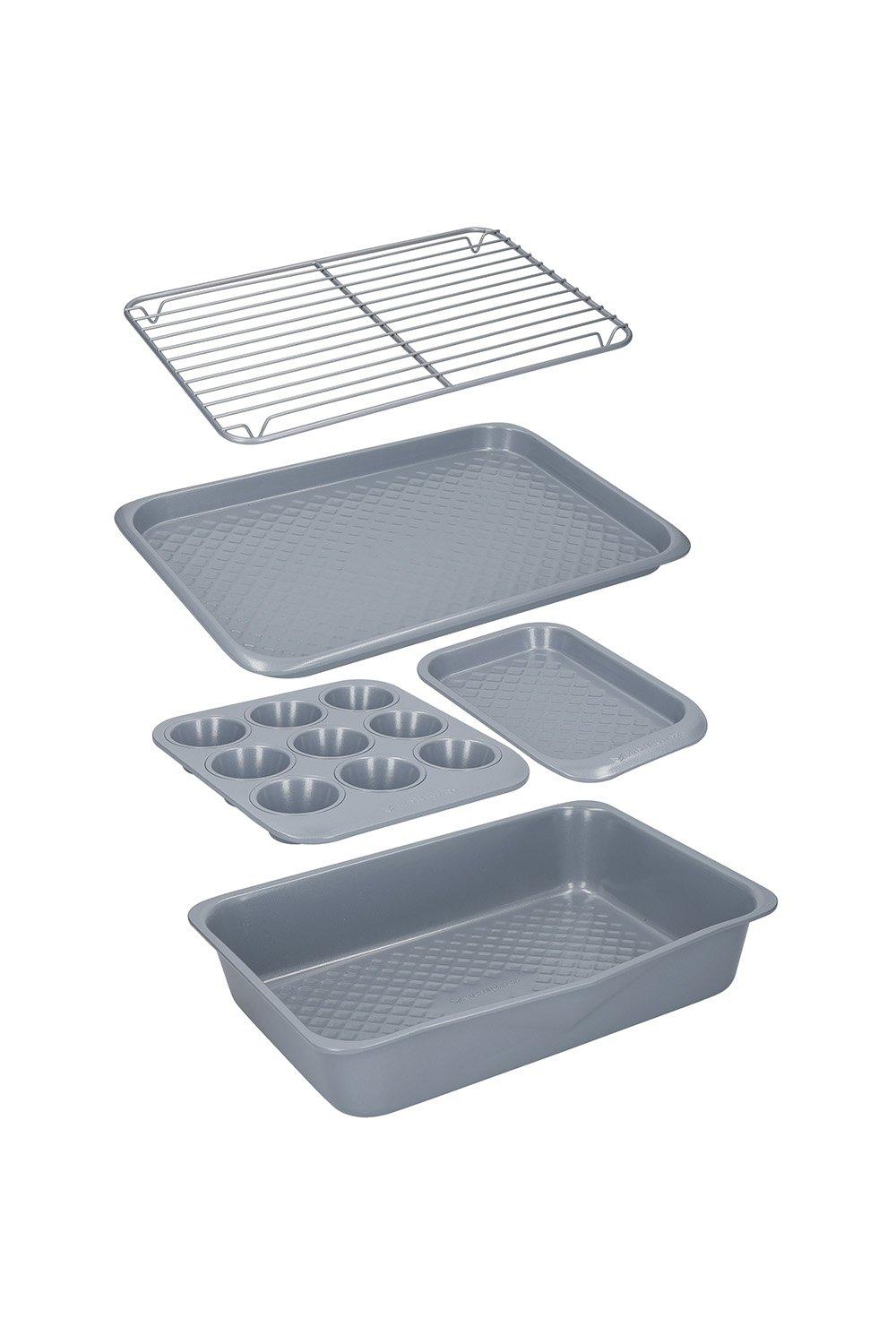 Smart Ceramic 5-Piece Stackable Bakeware Set with Chemical-Free Non-Stick